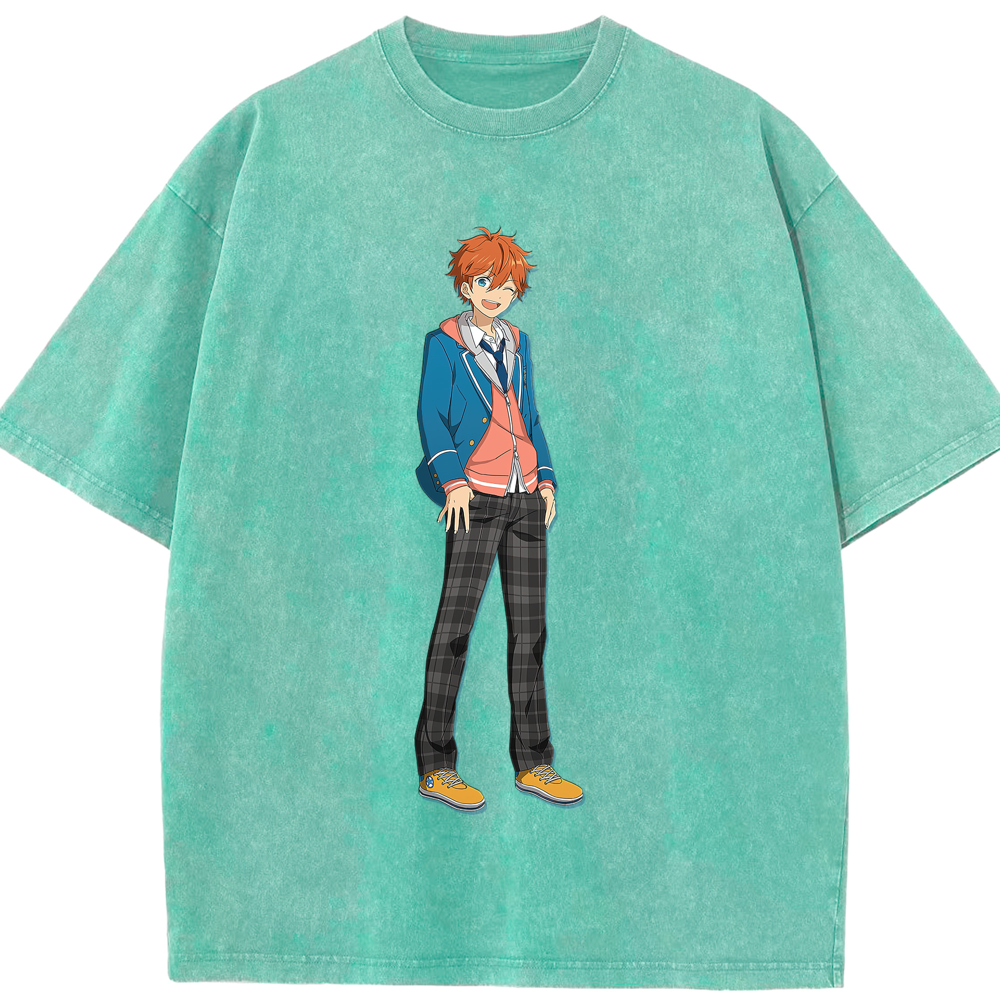 （画像用） あんさんぶるスターズ! Ensemble Stars 綿100% ヴィンテージ風 半袖Tシャツ（フロントプリント）